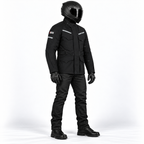 Touring-Motorradjacke Schwarz aus 600D-Polyester mit herausnehmbarem Thermofutter