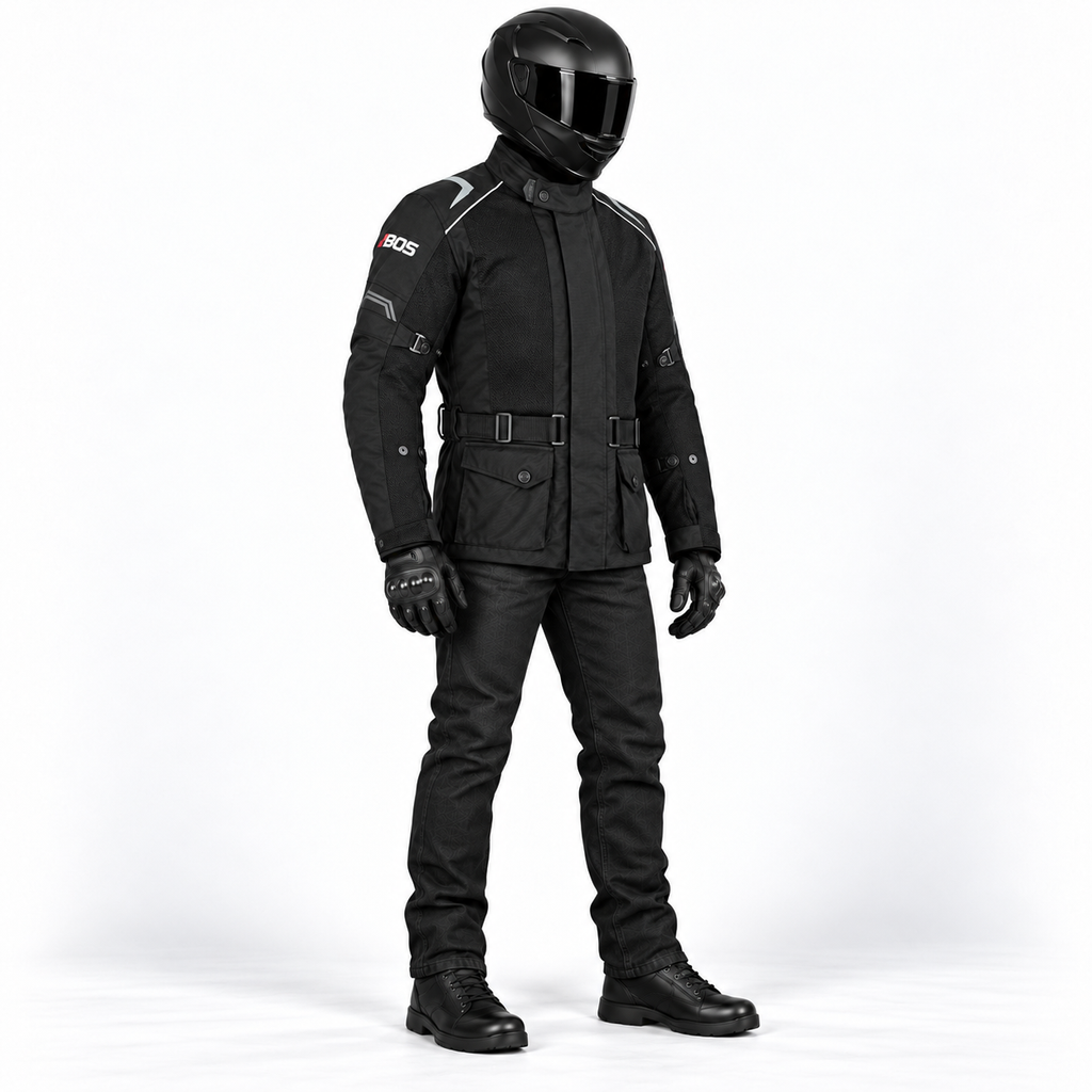 Motorradjacke Herren Ganzjahres Wasserdicht mit CE-Protektoren
