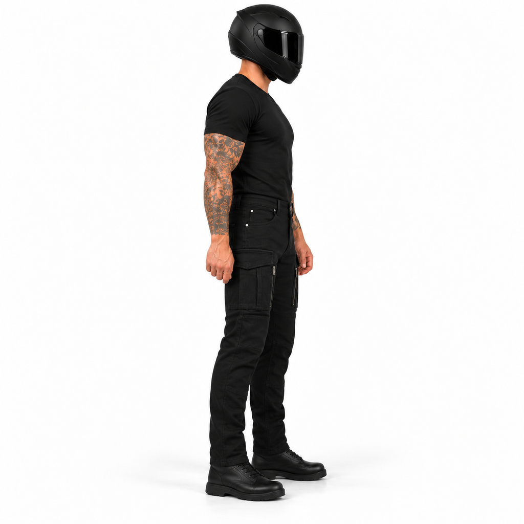 Motorrad-Cargohose mit Aramid-Verstärkung und CE-Level-2-Knieschutz