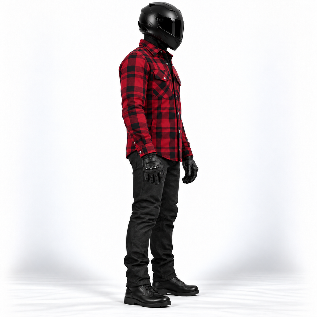 Herren-Motorradhemd BOS Lumberjack – Aramidfutter und CE-Level-1-Protektoren