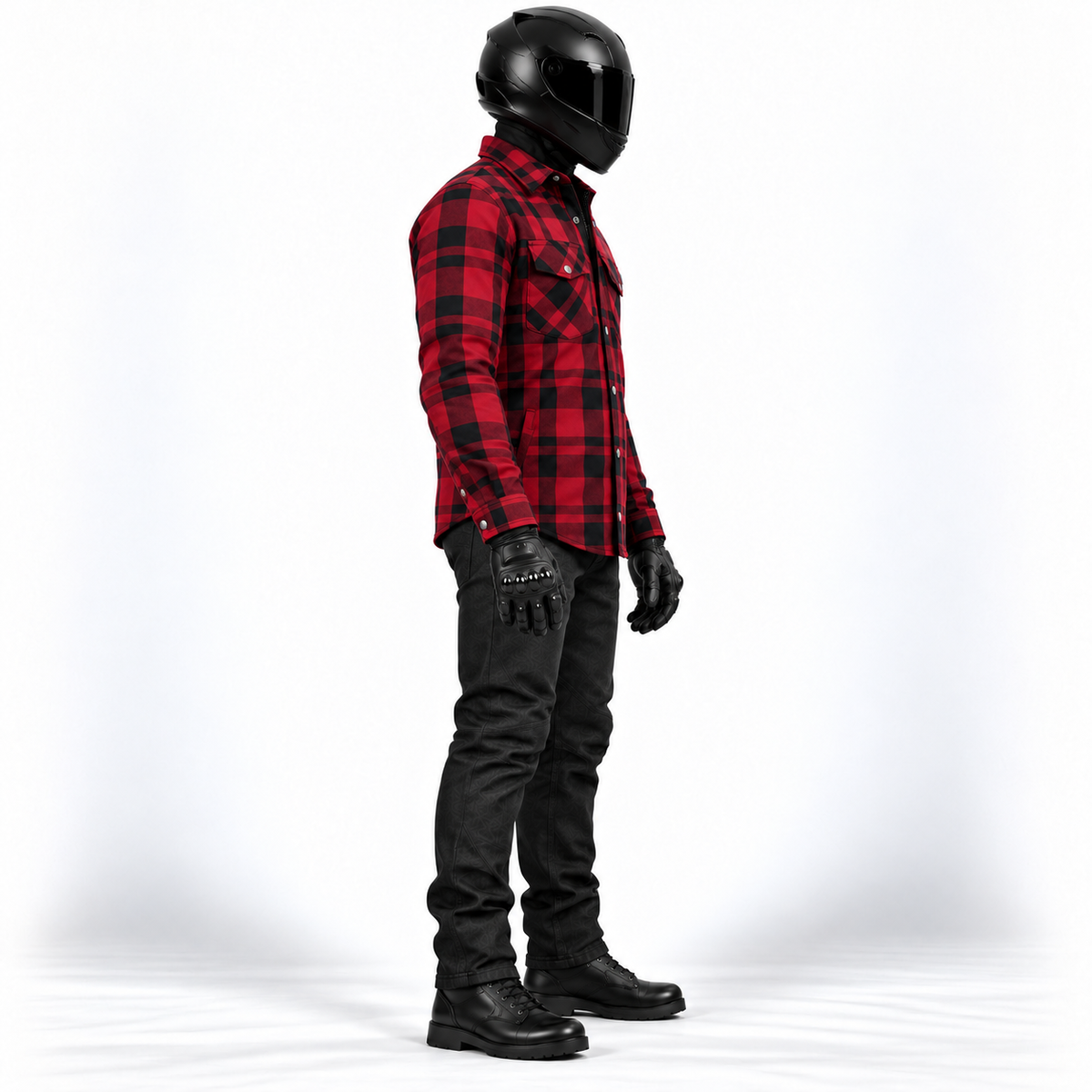 Herren-Motorradhemd BOS Lumberjack – Aramidfutter und CE-Level-1-Protektoren