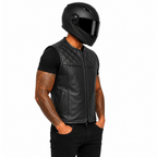 Street Rider Herren Motorradweste Schwarz mit Diamantsteppung