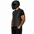 Street Rider Herren Motorradweste Schwarz mit Diamantsteppung