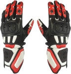 Herren Motorradhandschuhe Schwarz Rot mit Protektoren und Touring-Komfort