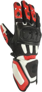 Herren Motorradhandschuhe Schwarz Rot mit Protektoren und Touring-Komfort