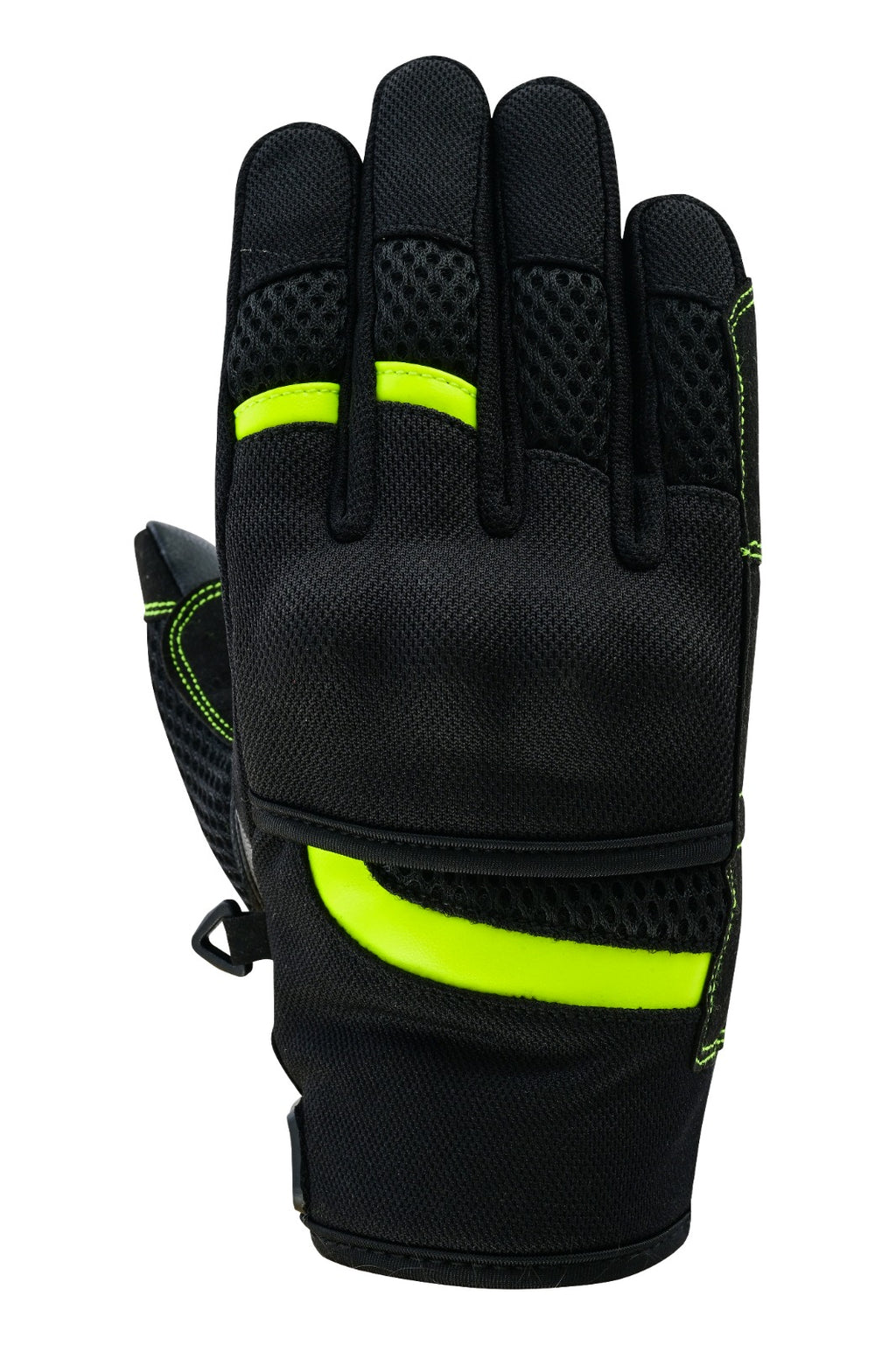 Herren Motorradhandschuhe Schwarz Grün mit Mesh-Belüftung und verstärkter Handfläche