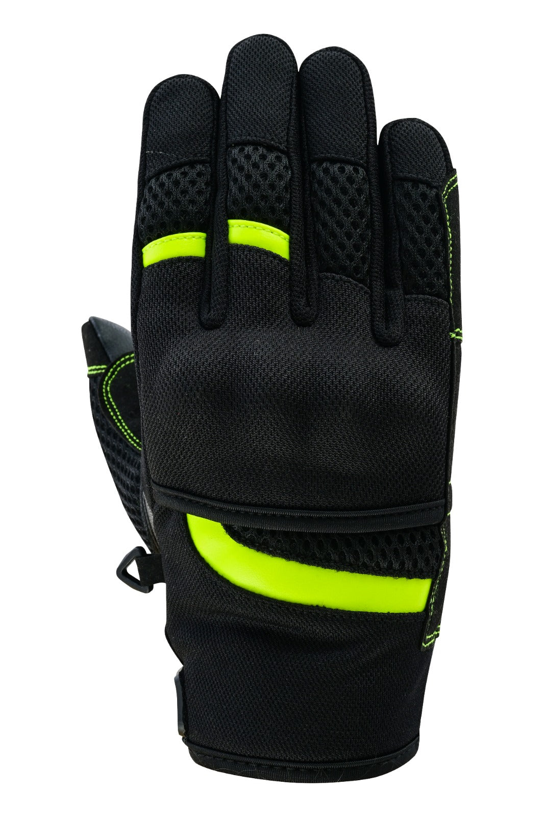 Herren Motorradhandschuhe Schwarz Grün mit Mesh-Belüftung und verstärkter Handfläche