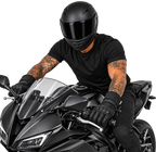 Herren Motorradhandschuhe Schwarz mit Langschaft und Handflächenpolster