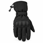 Herren Motorradhandschuhe Schwarz mit Langschaft und Handflächenpolster