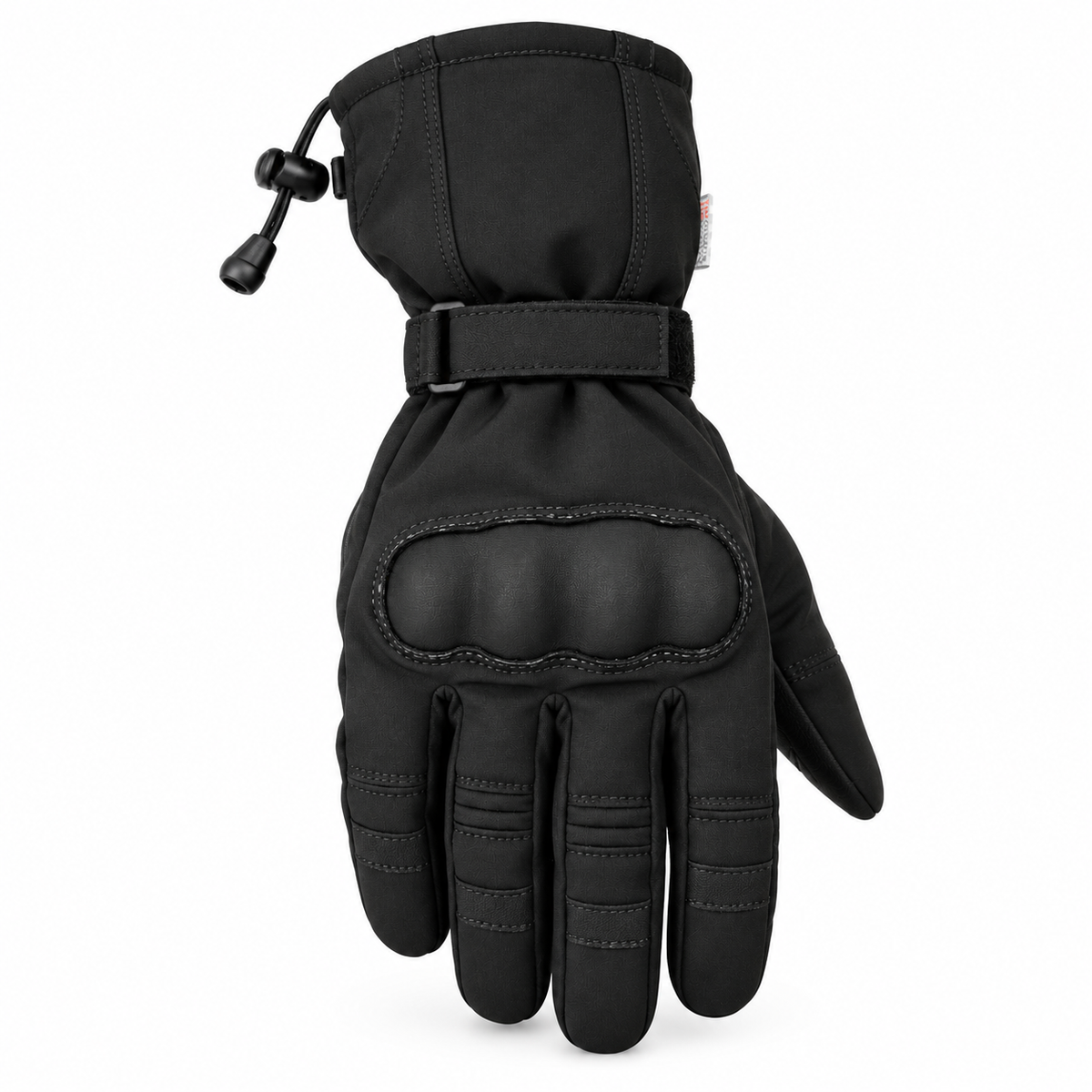 Herren Motorradhandschuhe Schwarz mit Langschaft und Handflächenpolster