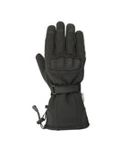 Herren Motorradhandschuhe Schwarz mit Langschaft und Handflächenpolster