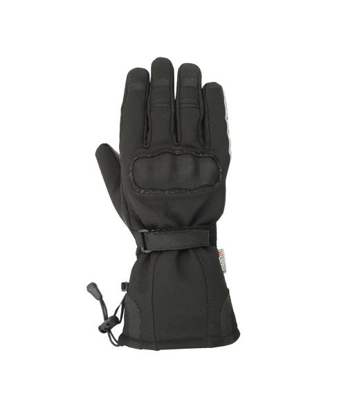 Herren Motorradhandschuhe Schwarz mit Langschaft und Handflächenpolster