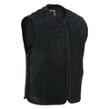 Seitenansicht der Iron Brotherhood Wild Leather Weste aus schwarzem Nubuck-Leder