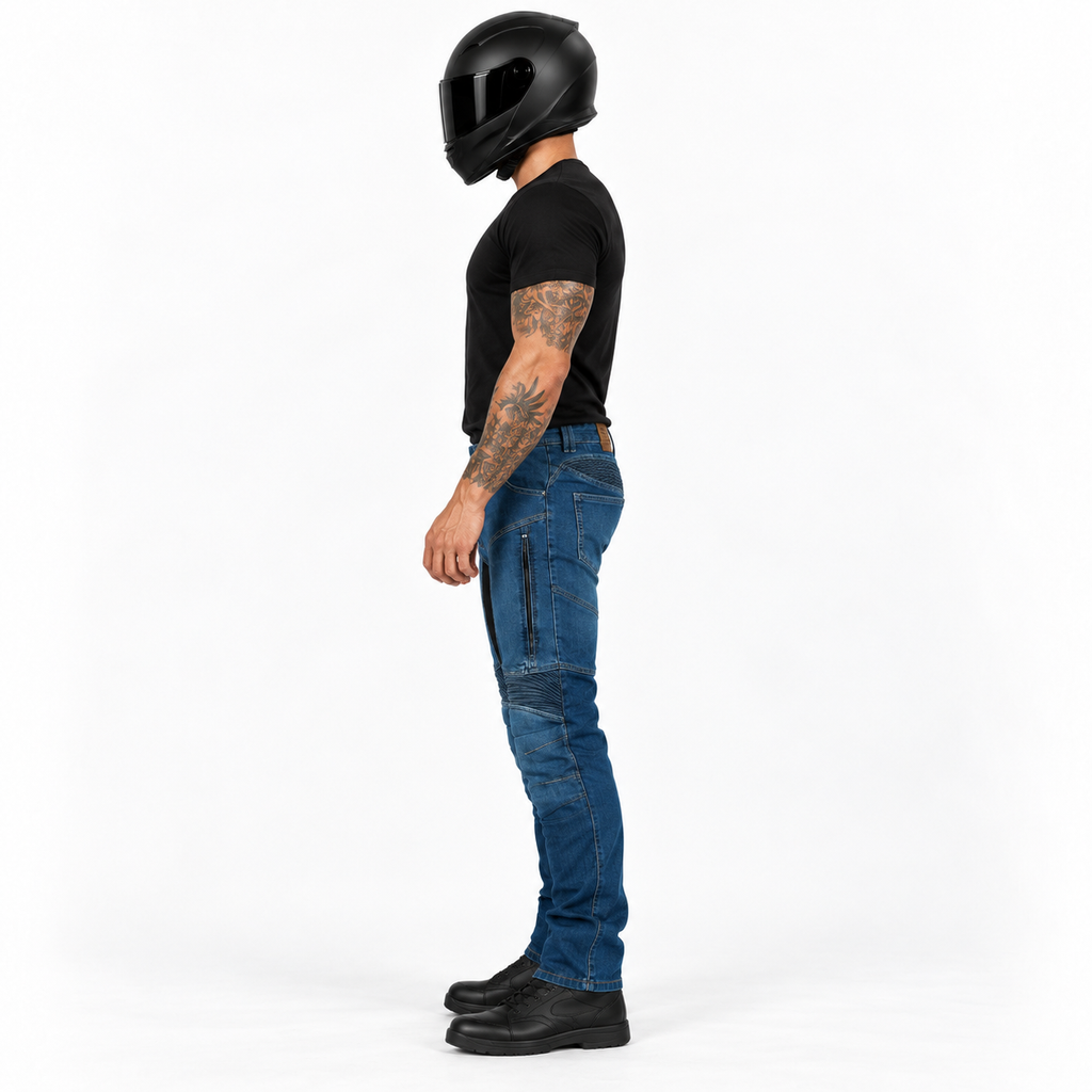 Motorrad-Jeans für Herren mit CE-Knieprotektoren und Aramid-Innenfutter