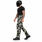 Motorrad-Cargohose Weiß mit Baumwollstretch und CE-Knieprotektoren
