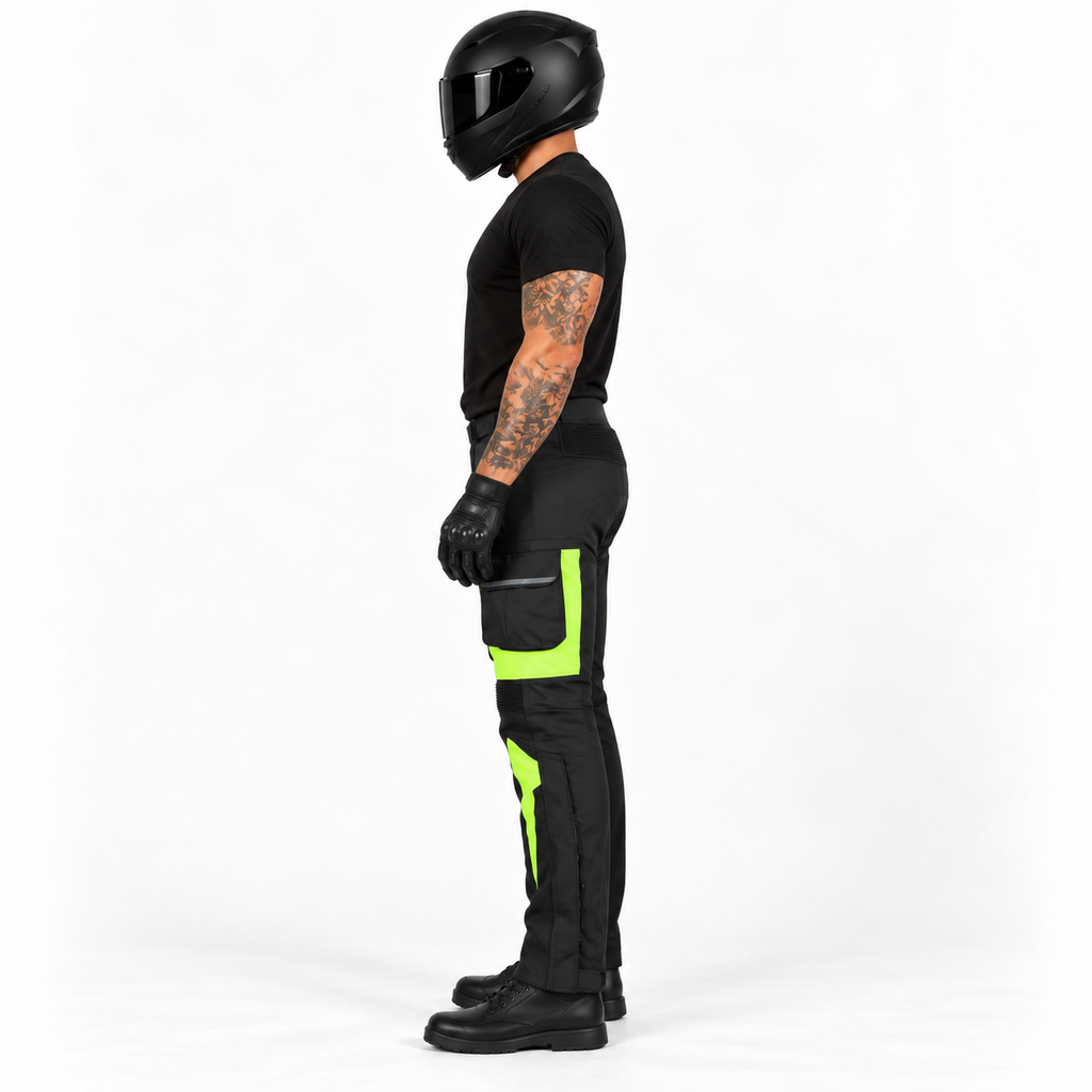 Herren Motorrad Touringhose mit verstellbarer Taille und Oberschenkeltaschen