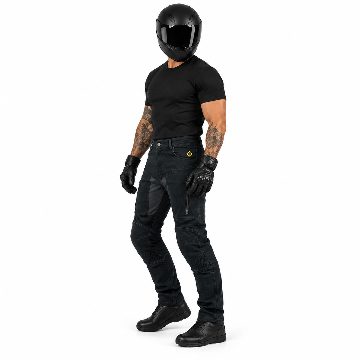 Motorradjeans Herren mit Aramid-Verstärkung und CE-Protektoren