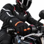 Herren Motorradhandschuhe Schwarz mit Mesh-Einsätzen und verstärkter Handfläche