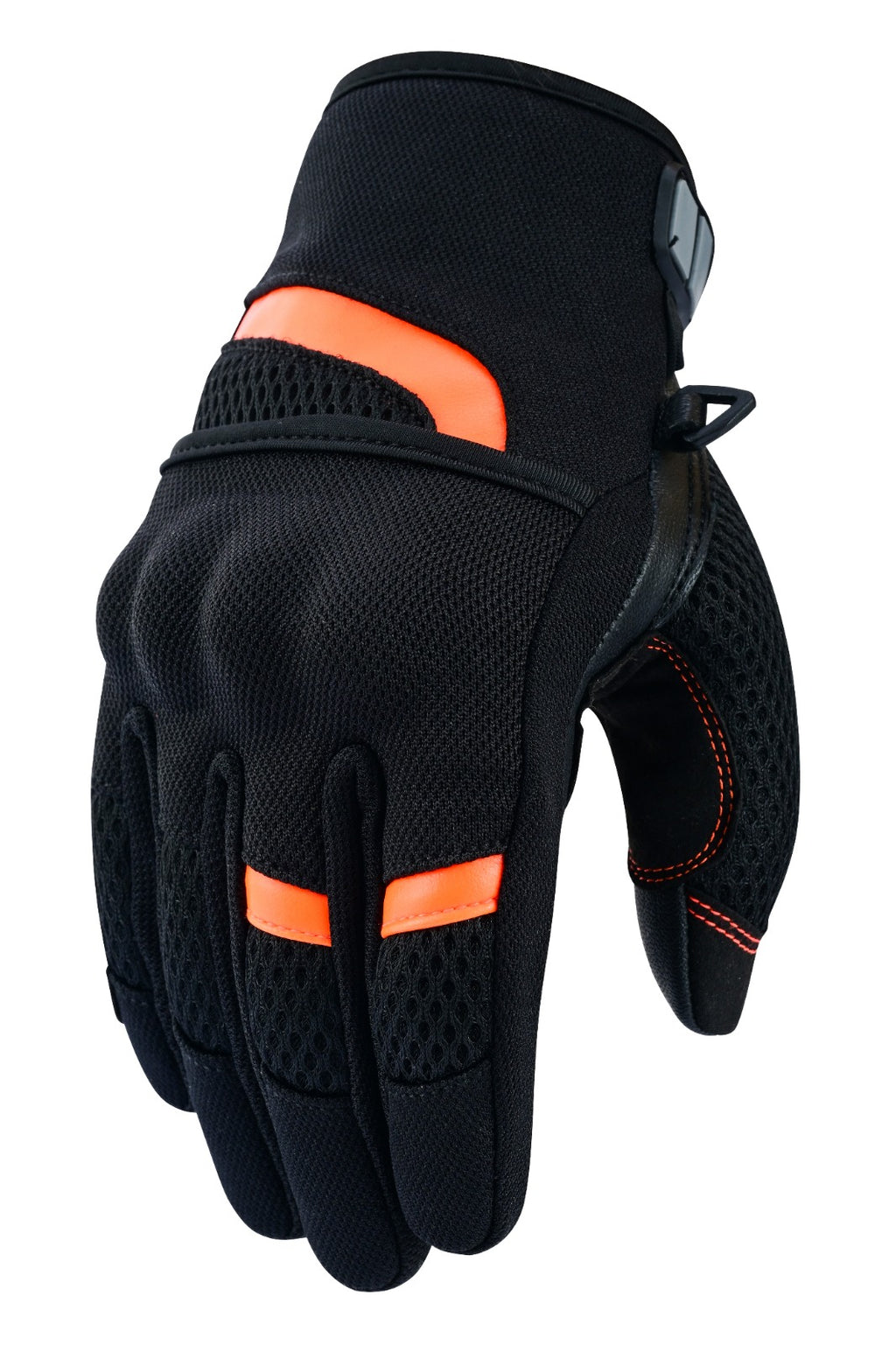 Herren Motorradhandschuhe Schwarz mit Mesh-Einsätzen und verstärkter Handfläche