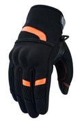 Herren Motorradhandschuhe Schwarz mit Mesh-Einsätzen und verstärkter Handfläche