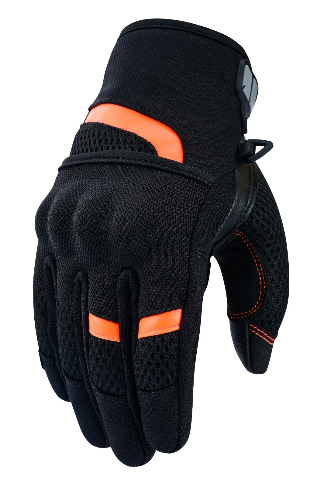 Herren Motorradhandschuhe Schwarz mit Mesh-Einsätzen und verstärkter Handfläche