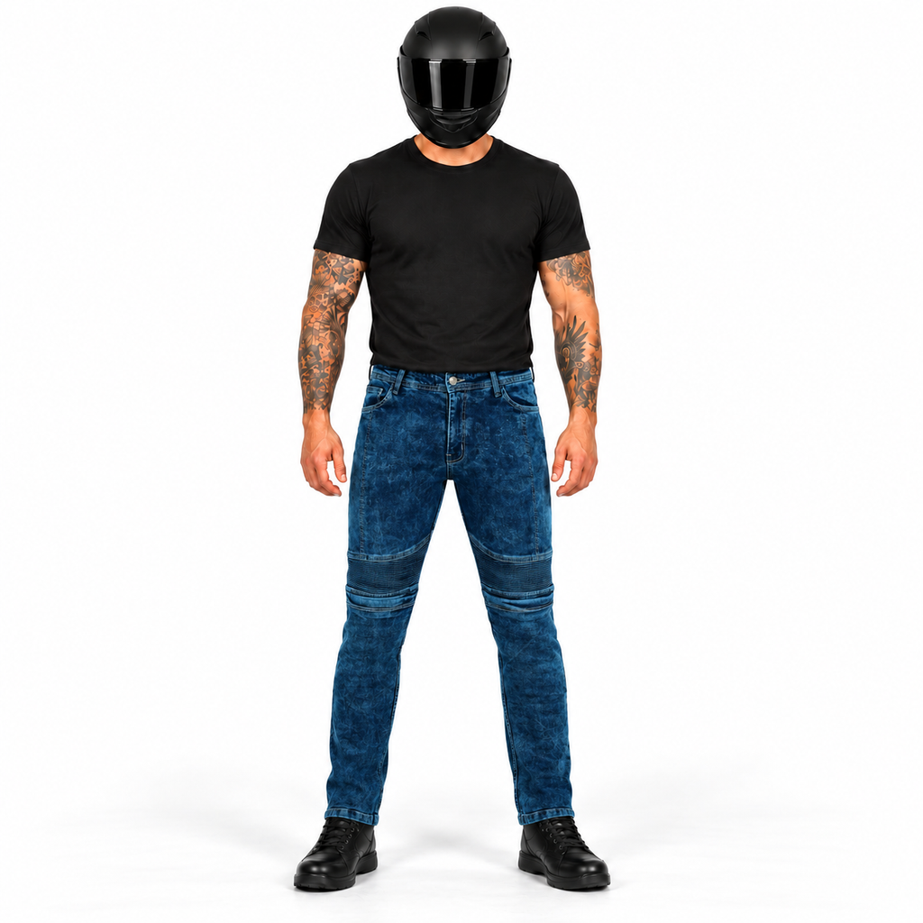 Motorradjeans Herren mit Aramid und CE-Level-2-Knieprotektoren – BOS Micas Slim Fit