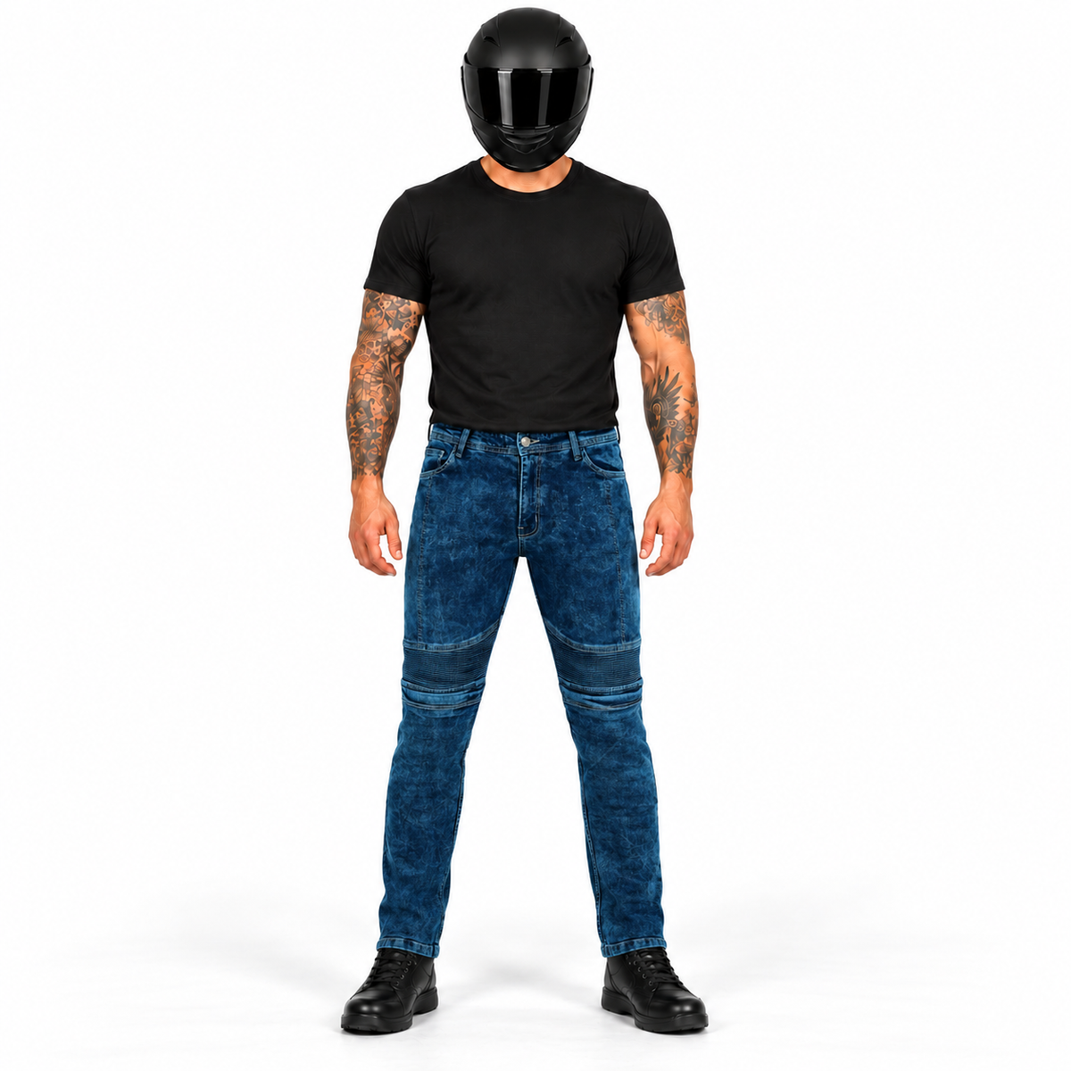 Motorradjeans Herren BOS Micas – Slim Fit mit Aramid-Verstärkung und Protektoren