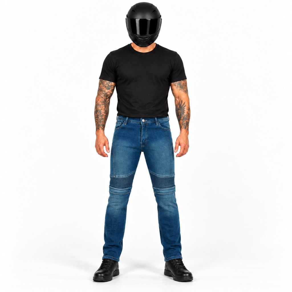 Motorradjeans Micas im Slim Fit mit Aramid-Verstärkung und CE-Level-2-Knieprotektoren