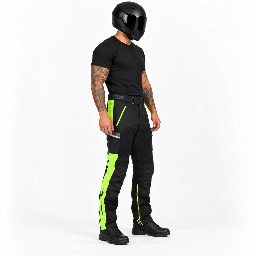 Motorradhose mit Netzgewebe und verstellbarem Bund