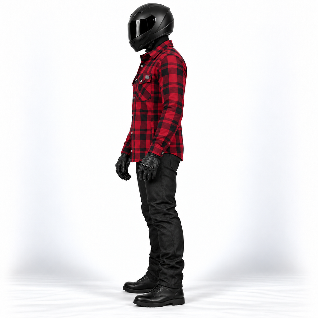 Herren-Motorradhemd BOS Lumberjack – Aramidfutter und CE-Level-1-Protektoren