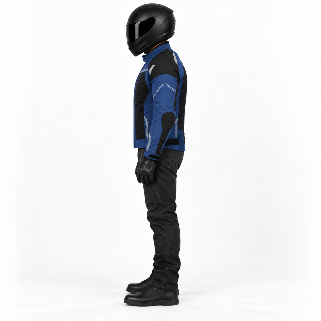Motorradjacke Herren Sommer Blau mit CE-Protektoren – Textiljacke