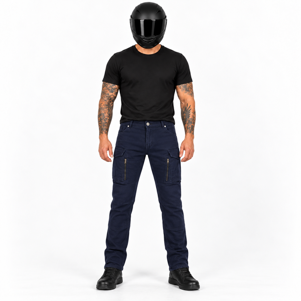 Motorrad-Cargohose mit Baumwollstretch und CE-Level-2-Knieprotektoren