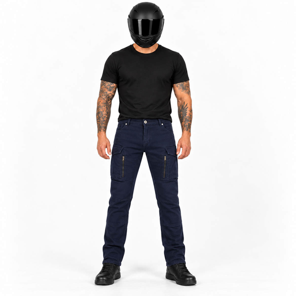 Motorrad-Cargohose mit Baumwollstretch und CE-Level-2-Knieprotektoren