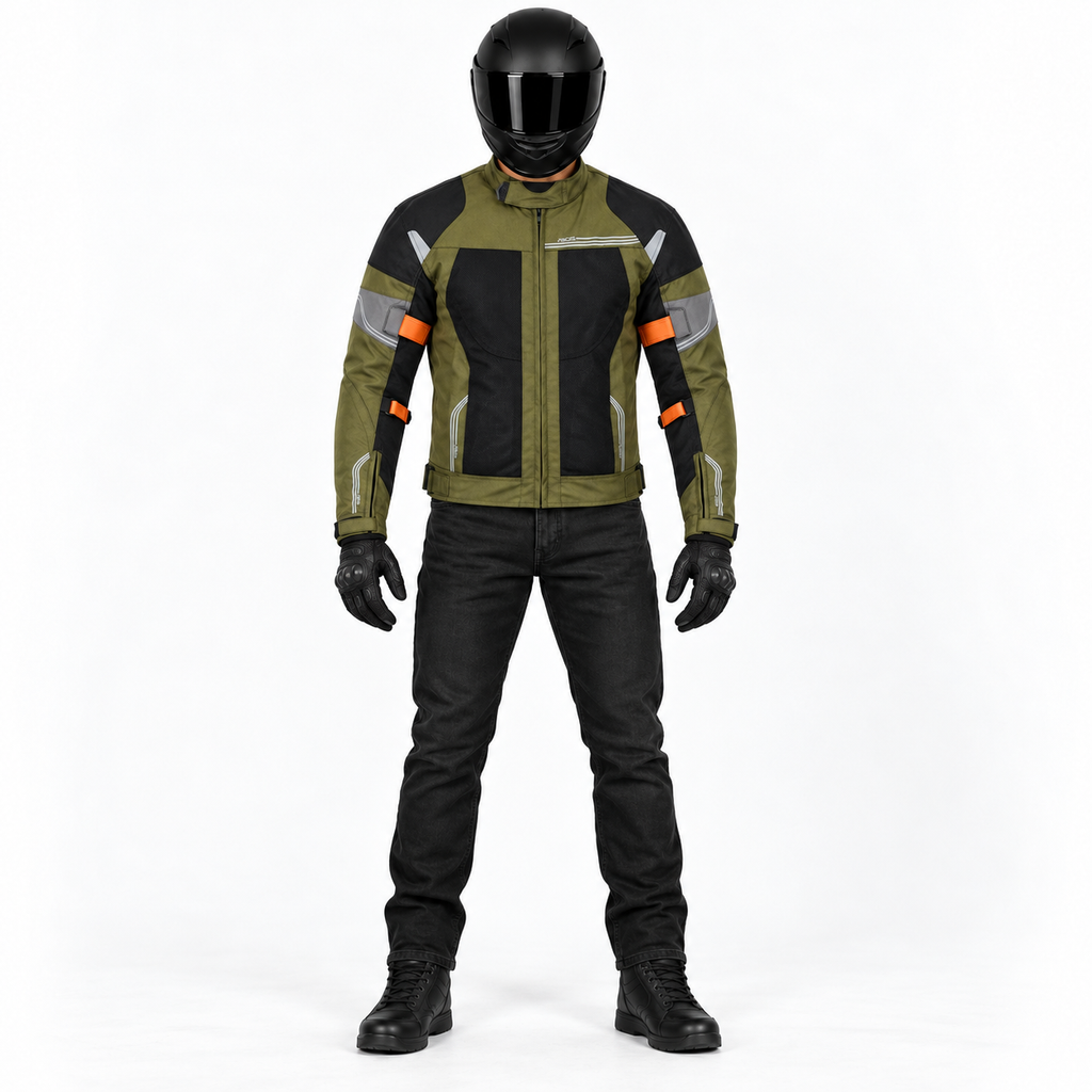 Motorradjacke Herren Sommer mit CE-Protektoren – Atmungsaktive Textiljacke