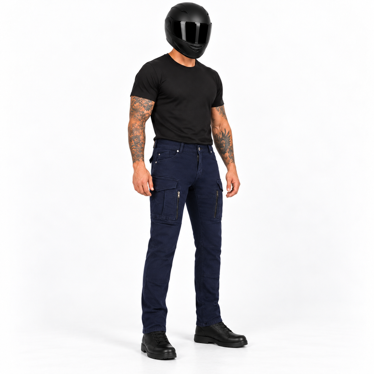 Motorrad-Cargohose mit Baumwollstretch und CE-Level-2-Knieprotektoren