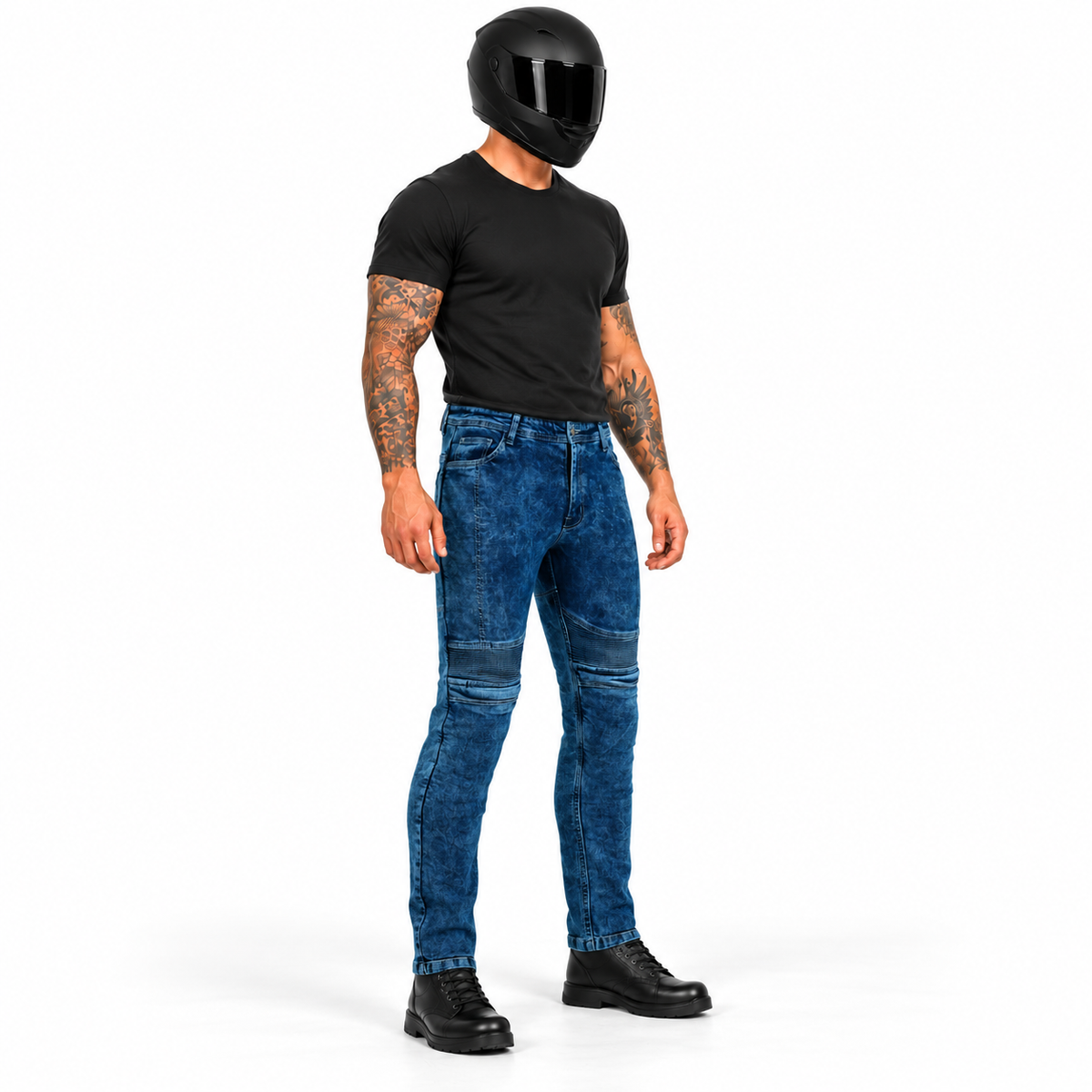 Motorradjeans Herren mit Aramid und CE-Level-2-Knieprotektoren – BOS Micas Slim Fit