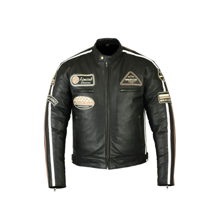 Vintage Leather Motorcycle Jacket Black