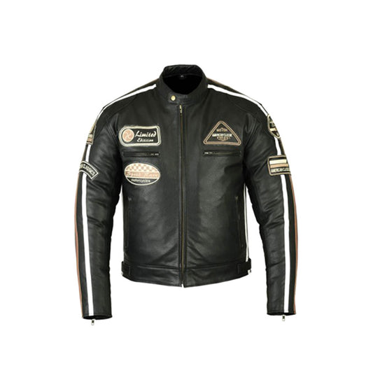 Vintage Leather Motorcycle Jacket Black