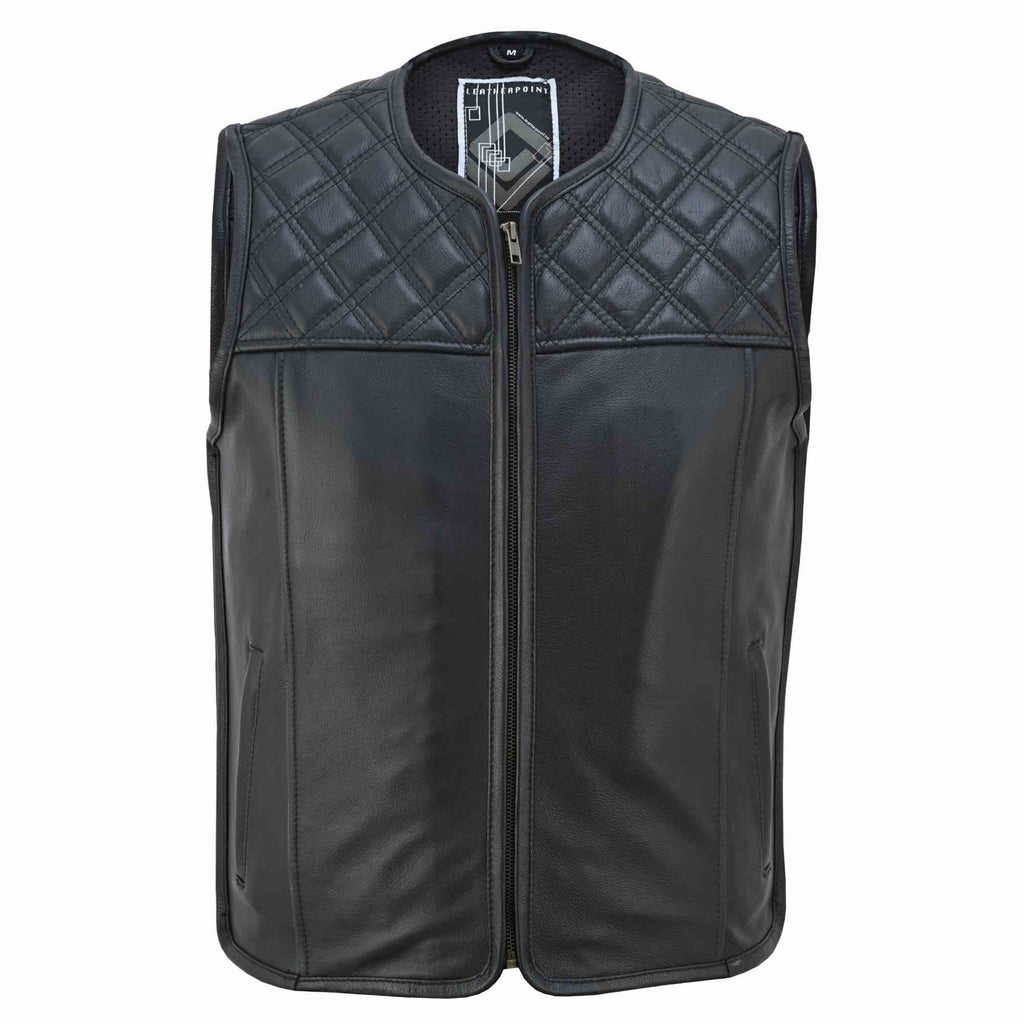 Street Rider Herren Motorradweste Schwarz mit Diamantsteppung