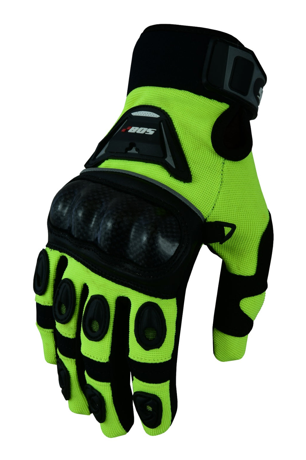 Herren Motorradhandschuhe Neon Gelb Schwarz mit Knöchelschutz