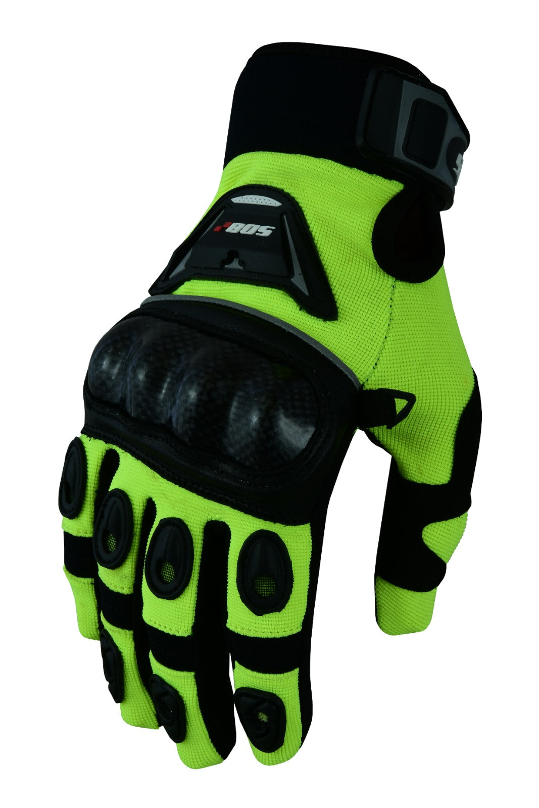 Herren Motorradhandschuhe Neon Gelb Schwarz mit Knöchelschutz