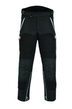 Schwarze Motorradhose mit Netzgewebe und verstellbarem Bund