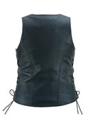 Road King Damen Lederweste Schwarz aus echtem Schafleder