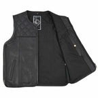 Street Rider Herren Motorradweste Schwarz mit Diamantsteppung