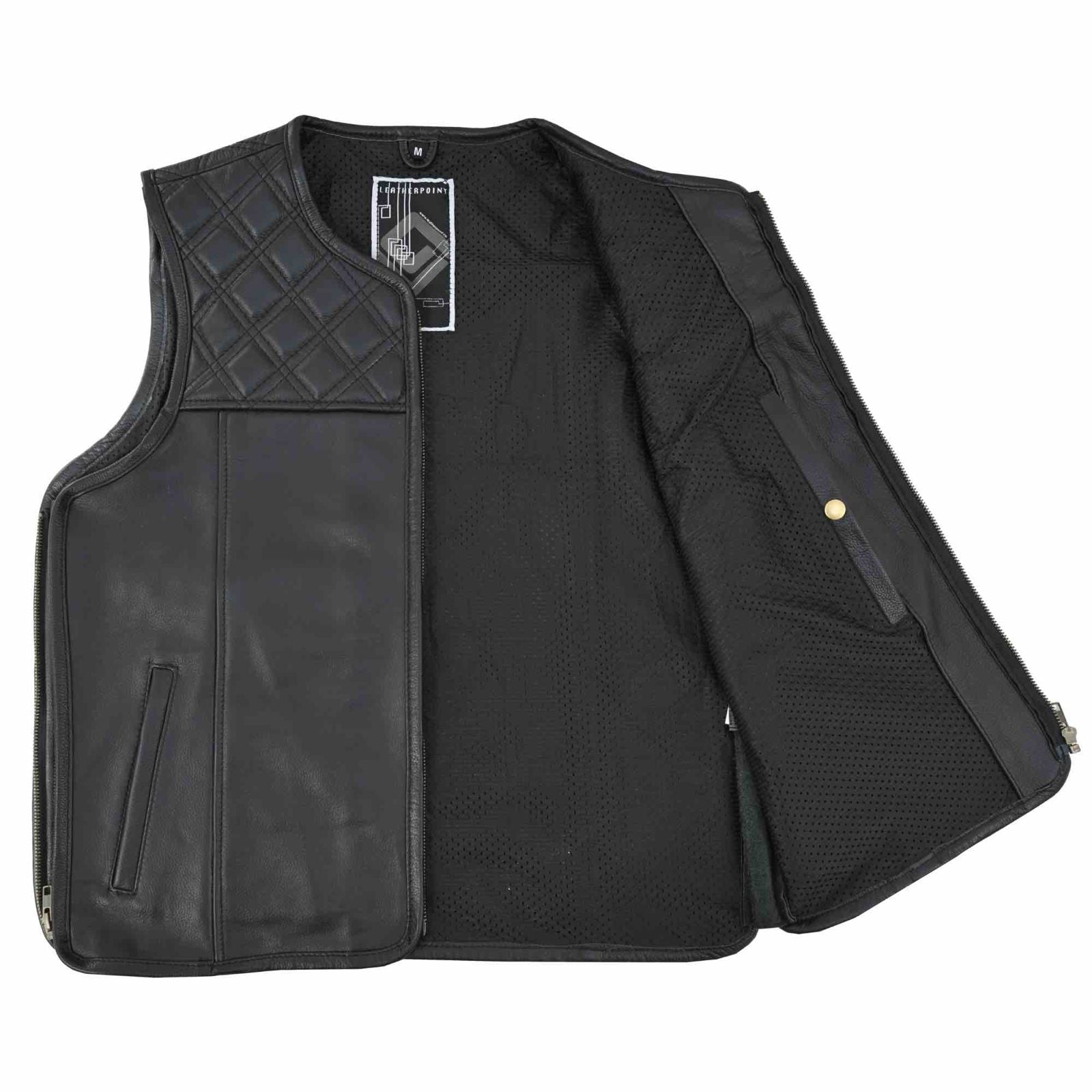 Street Rider Herren Motorradweste Schwarz mit Diamantsteppung