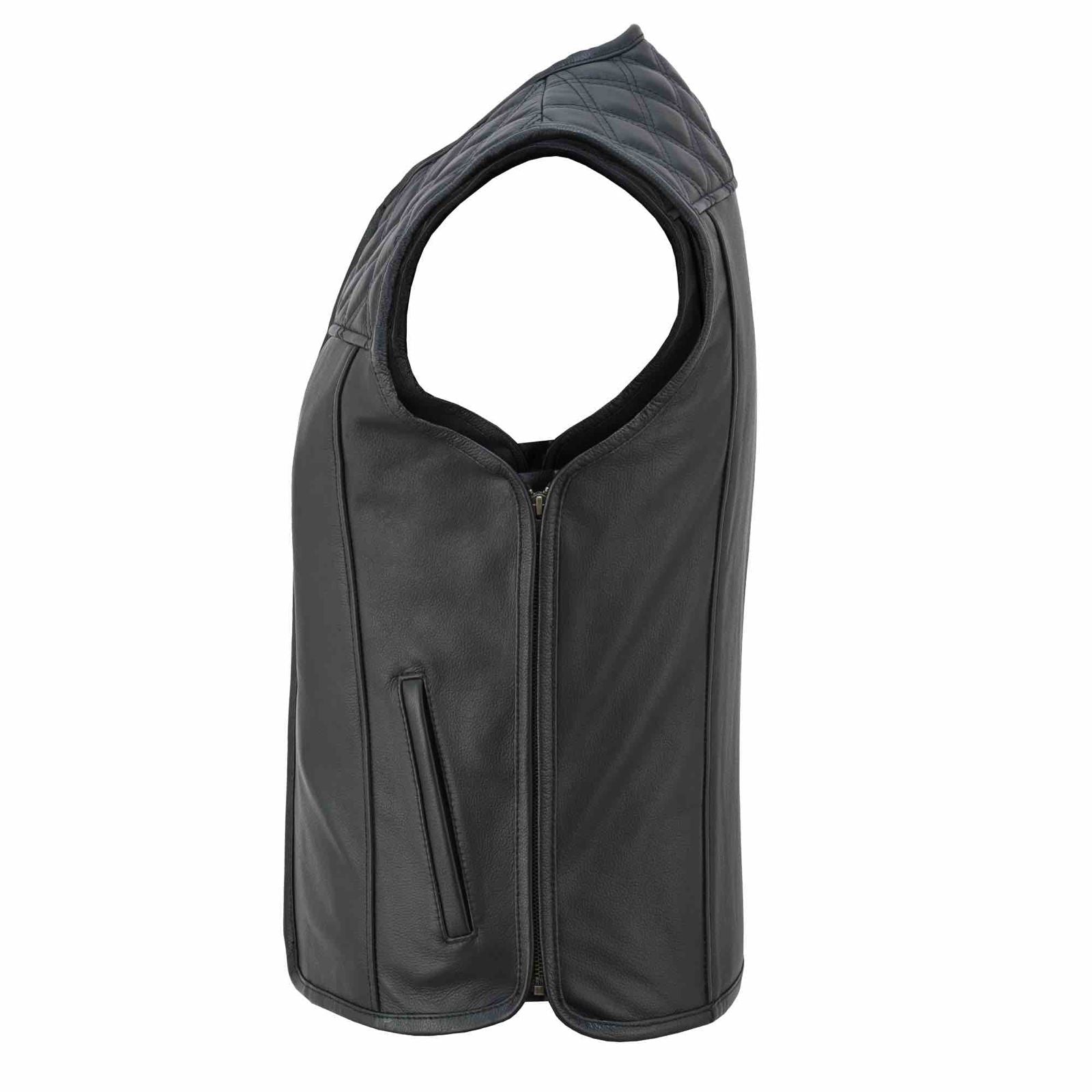 Street Rider Herren Motorradweste Schwarz mit Diamantsteppung