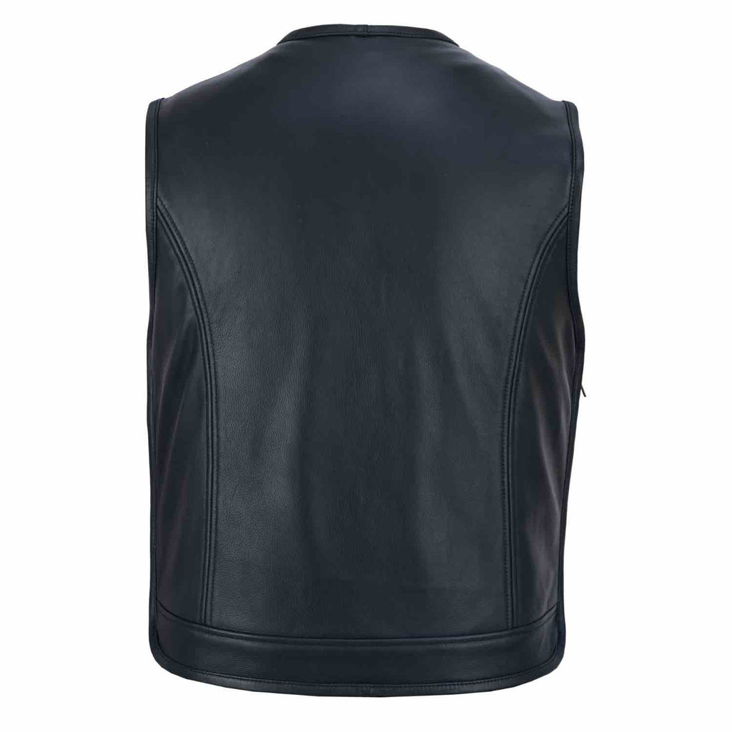 Street Rider Herren Lederweste Schwarz