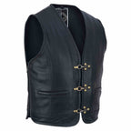 Street Rider Herren Lederweste Schwarz