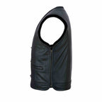 Street Rider Herren Lederweste Schwarz