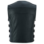 Road Star Herren Motorradweste Schwarz aus Leder